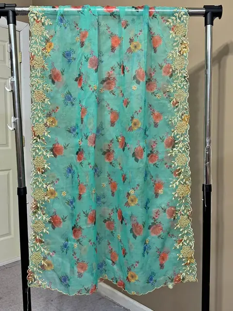 Soft Organza Embroidered Fancy Dupatta / Shawl