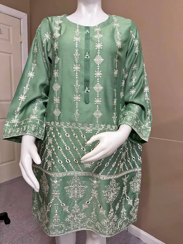 Viscose Embroidered Chikankari Kurti / Top, photo 1 of 5