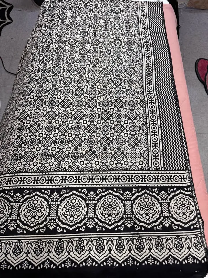 Black Cotton Ajrak Print Dupatta / Shawl, photo 3 of 4