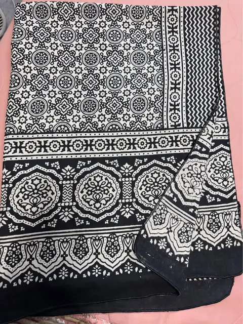 Black Cotton Ajrak Print Dupatta / Shawl, photo 4