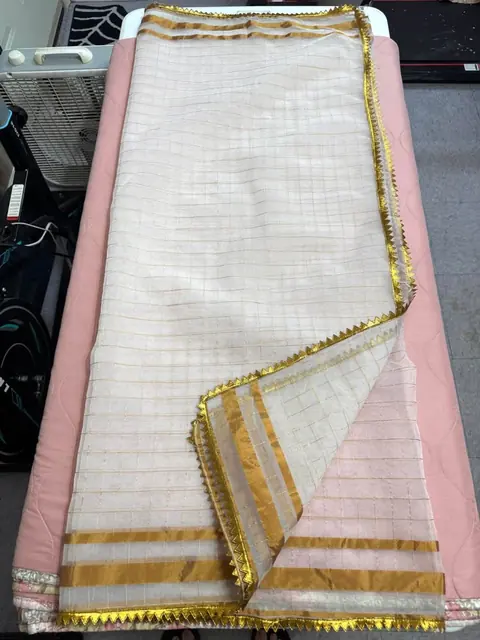 Organza White & Gold Dupatta / Scarves, photo 3