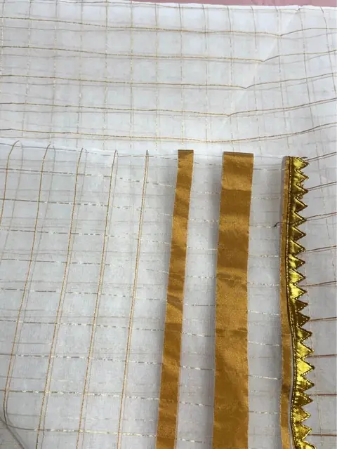 Organza White & Gold Dupatta / Scarves, photo 5