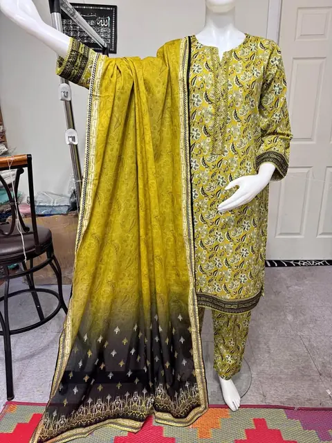Branded Cotton Lawn 3-Piece Dress