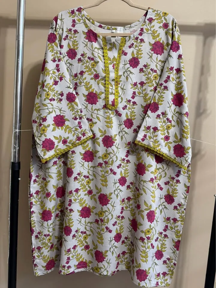 Plus Size Linen Kurti / Kurta, Stitched, photo 2 of 3