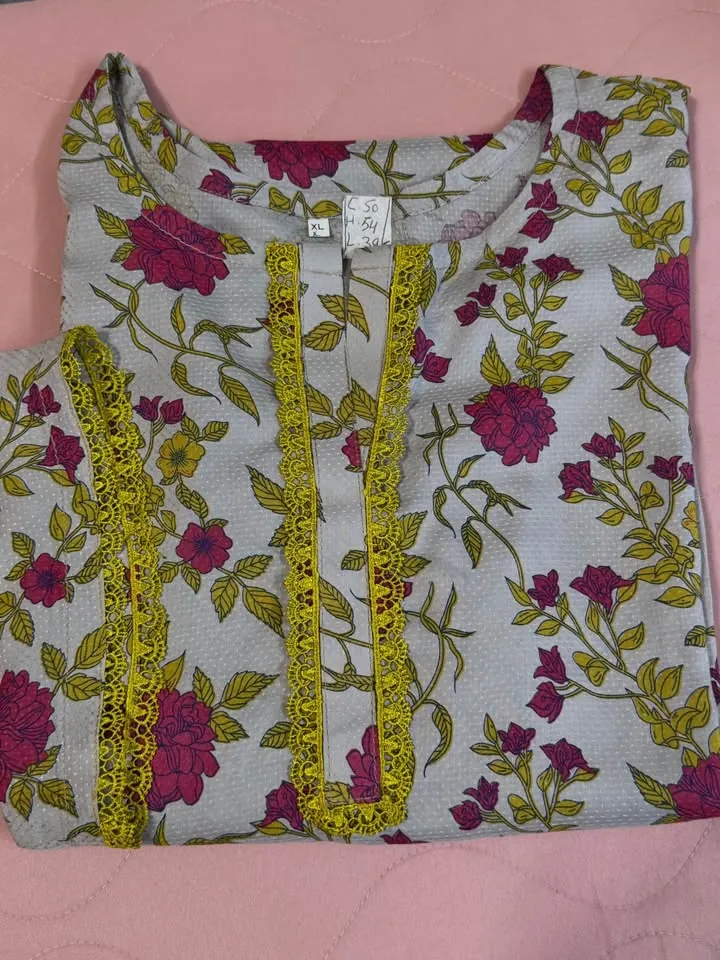 Plus Size Linen Kurti / Kurta, Stitched, photo 3 of 3