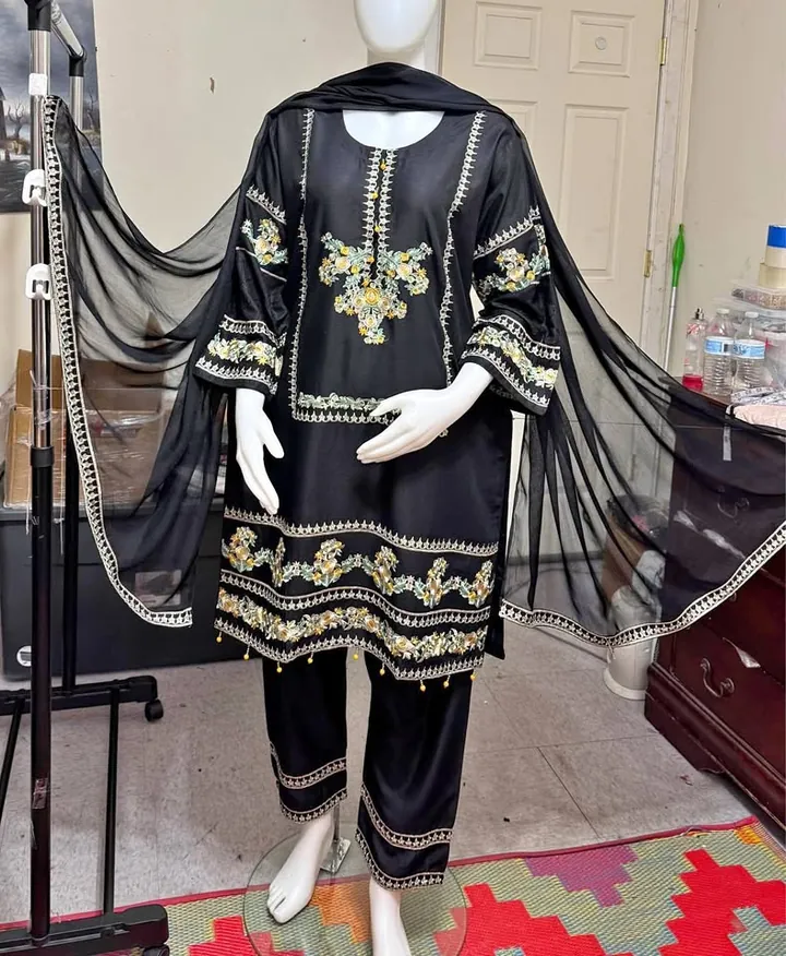 Linen Embroidered 3-Piece Dress, photo 1 of 4