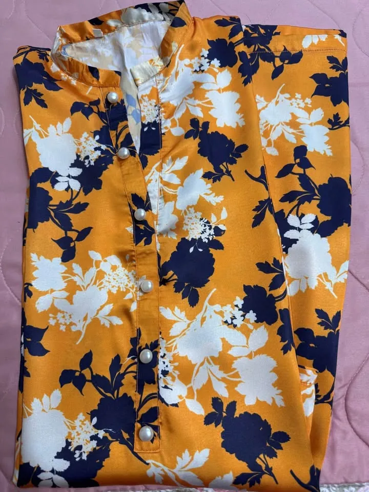 Yellow Silk Short Kurti / Kurta for Mehndi or Haldi, photo 3 of 4