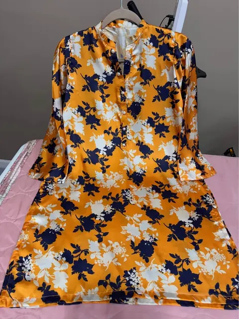 Yellow Silk Short Kurti / Kurta for Mehndi or Haldi, photo 4