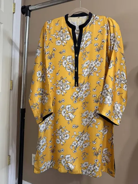 Yellow Silk Short Kurti / Kurta for Mehndi or Haldi, photo 3