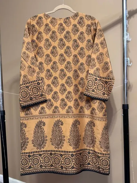 Beige Viscose Embroidered Kurti / Top, photo 5