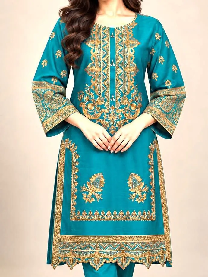 Viscose Embroidered Kurti / Top, photo 1 of 6