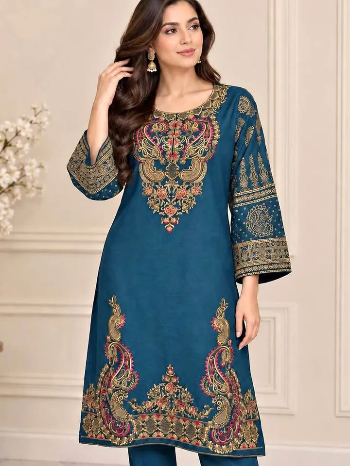 Viscose Embroidered Kurti / Top, photo 1 of 6