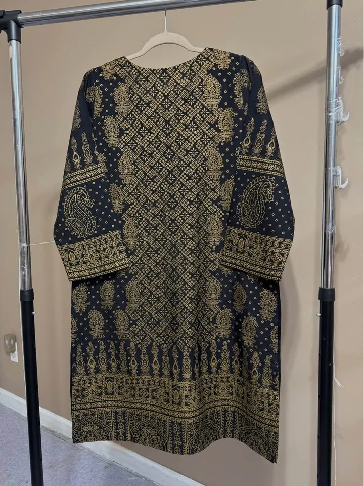 Black Viscose Embroidered Kurti / Top, photo 6 of 6