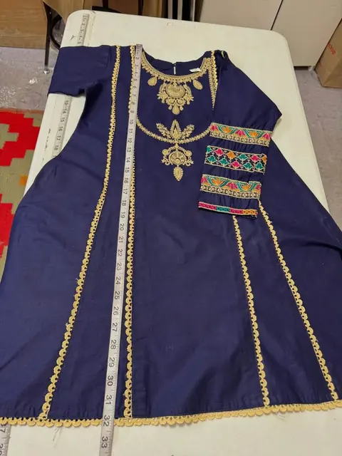 Blue Little Girl Cotton 3-Piece Dress, photo 4