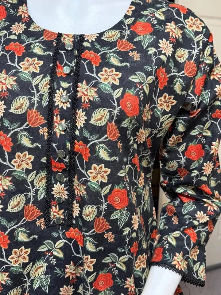 Bin Saeed Stitched Khaddar 2-Piece Pakistani Maxi Dress, photo 3 of 4