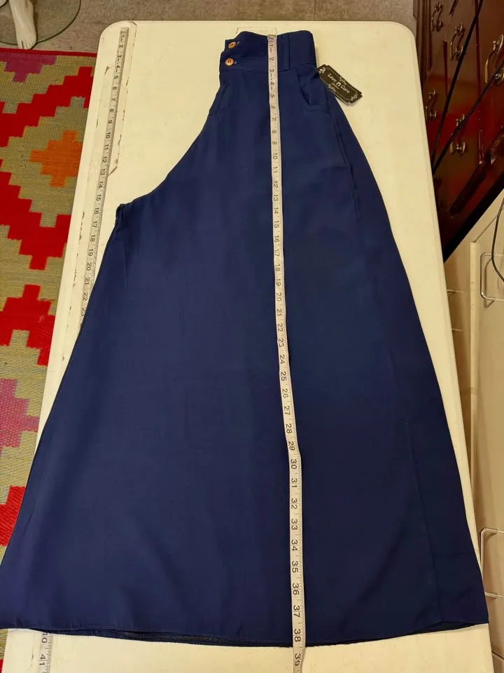 Blue Stylish Palazzo Pants with 2 Pockets, photo 3 of 4