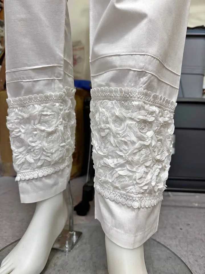 White Stylish Cotton Pant, photo 1 of 5