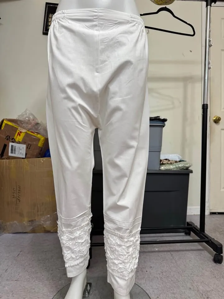 White Stylish Cotton Pant, photo 3 of 5