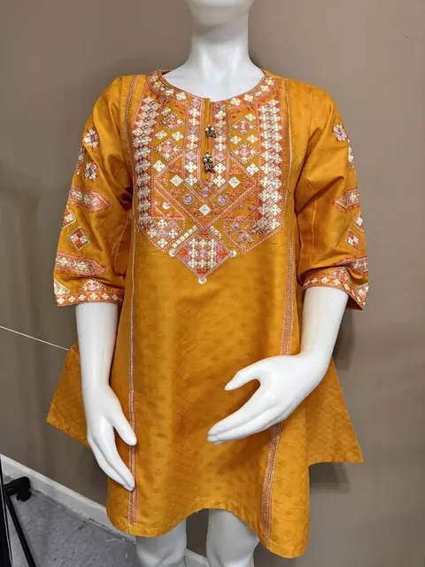 Cotton Embroidered Peplum Top
