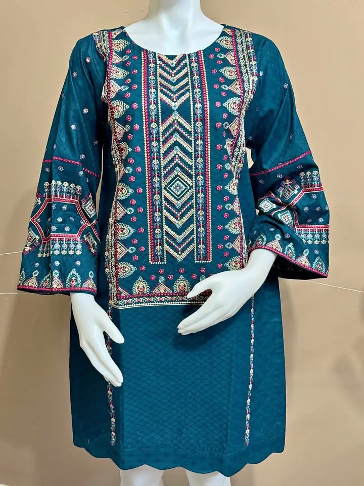 Cotton Both Sides Embroidered Kurti, photo 1 of 5